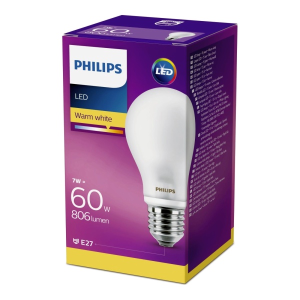 Bec Philips Led Inc A60CL 60W E27 2700K 30502534